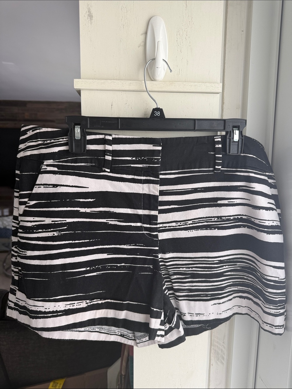 7th Avenue Studio Design Women's Black & White Striped Casual Shorts